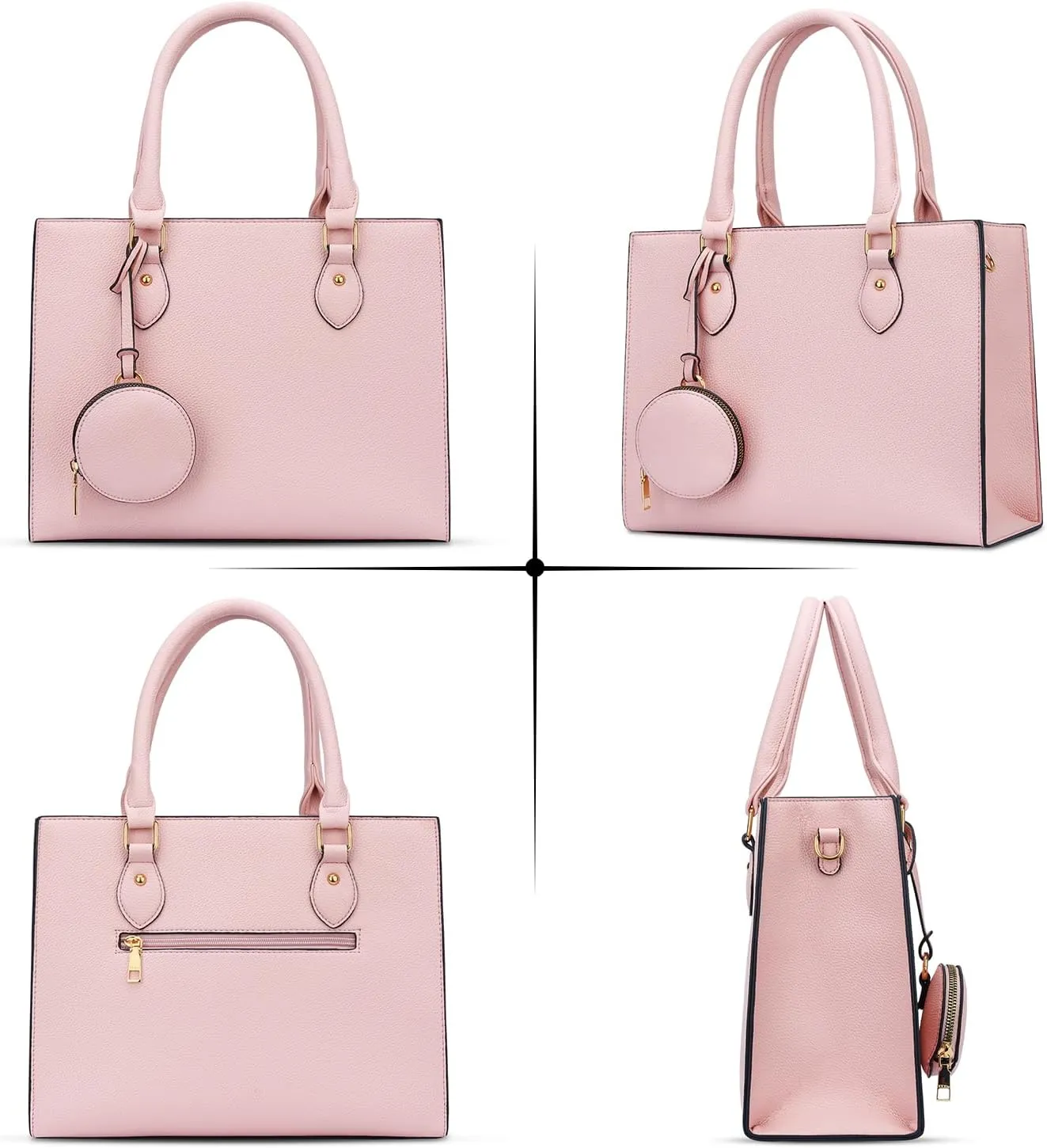 KKXIU Purses and Handbags for Women Vegan Leather Tote Shoulder Bag Ladies Top Handle Satchel with Coin Purse