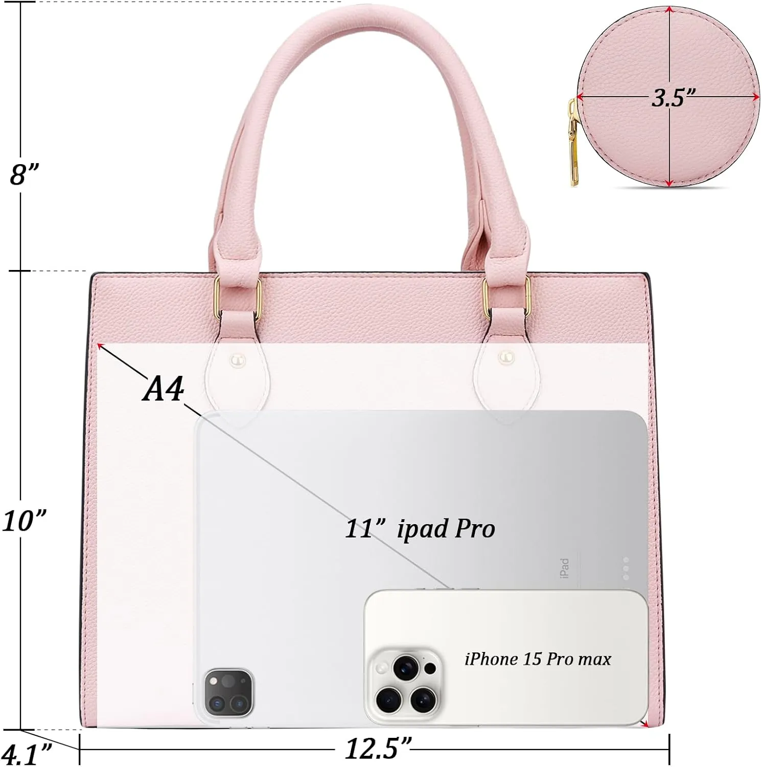 KKXIU Purses and Handbags for Women Vegan Leather Tote Shoulder Bag Ladies Top Handle Satchel with Coin Purse