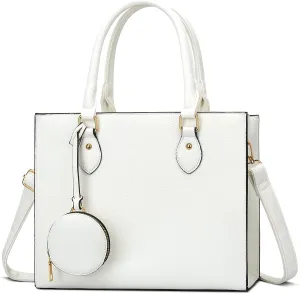KKXIU Purses and Handbags for Women Vegan Leather Tote Shoulder Bag Ladies Top Handle Satchel with Coin Purse