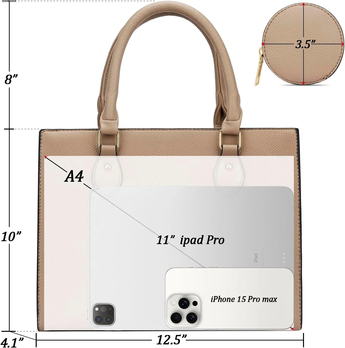 KKXIU Purses and Handbags for Women Vegan Leather Tote Shoulder Bag Ladies Top Handle Satchel with Coin Purse