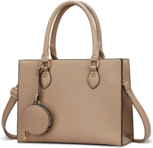 KKXIU Purses and Handbags for Women Vegan Leather Tote Shoulder Bag Ladies Top Handle Satchel with Coin Purse