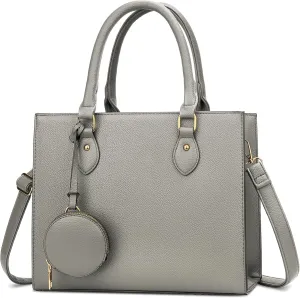 KKXIU Purses and Handbags for Women Vegan Leather Tote Shoulder Bag Ladies Top Handle Satchel with Coin Purse
