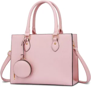 KKXIU Purses and Handbags for Women Vegan Leather Tote Shoulder Bag Ladies Top Handle Satchel with Coin Purse