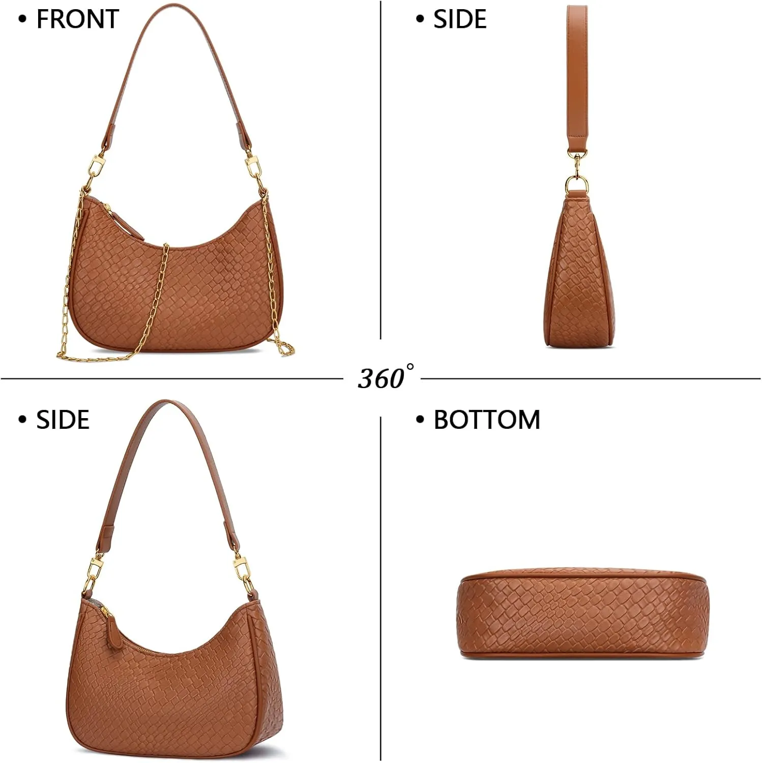 KKXIU Shoulder Bag for Women Cute Hobo Purses and Handbags Retro Clutch Underarm Purse