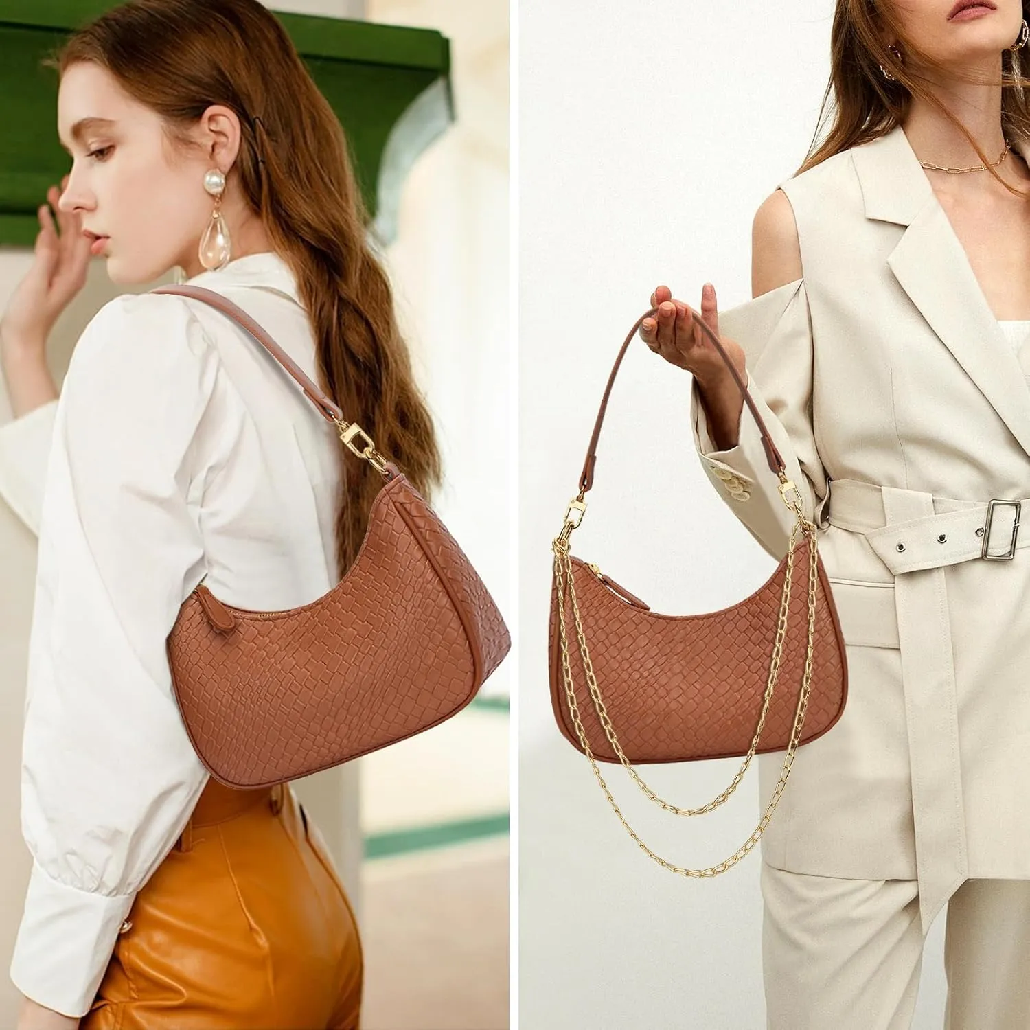 KKXIU Shoulder Bag for Women Cute Hobo Purses and Handbags Retro Clutch Underarm Purse