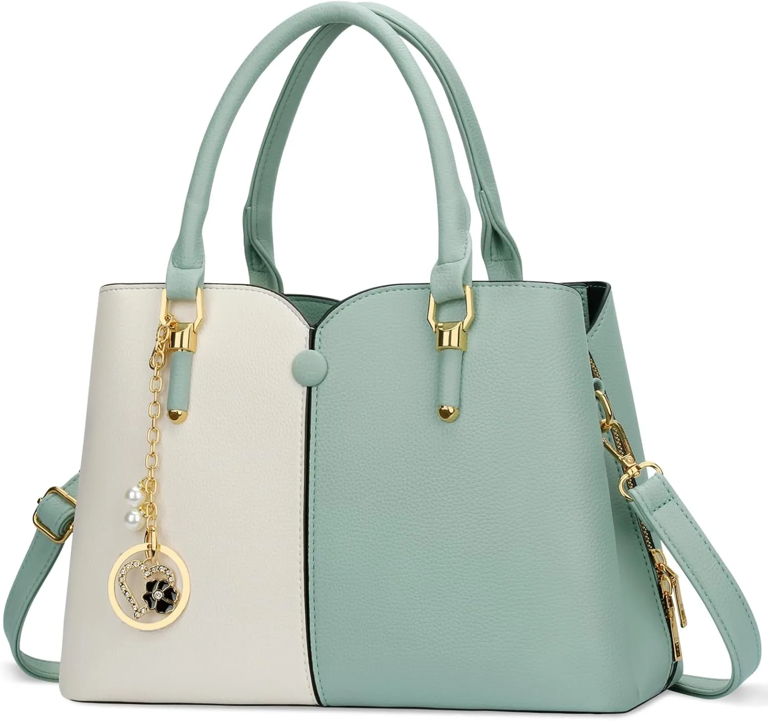 KKXIU Triple Compartments Women Purses and Handbags Trendy Satchel Top Handle Shoulder Bag for Ladies