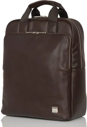 KNOMO Dale Leather Laptop Briefcase Commuter 16" Large Computer & Tablet Backpack for Travel, Business, Work Backpack