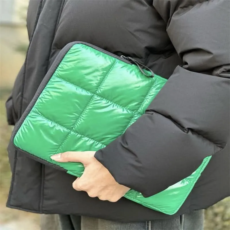 Korean Checkered Quilted Shockproof Laptop Sleeve