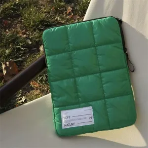 Korean Checkered Quilted Shockproof Laptop Sleeve