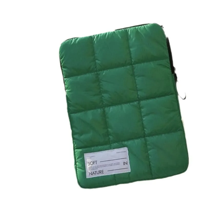 Korean Checkered Quilted Shockproof Laptop Sleeve