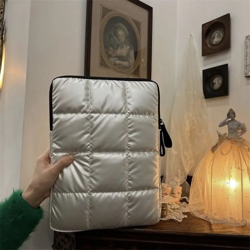 Korean Checkered Quilted Shockproof Laptop Sleeve