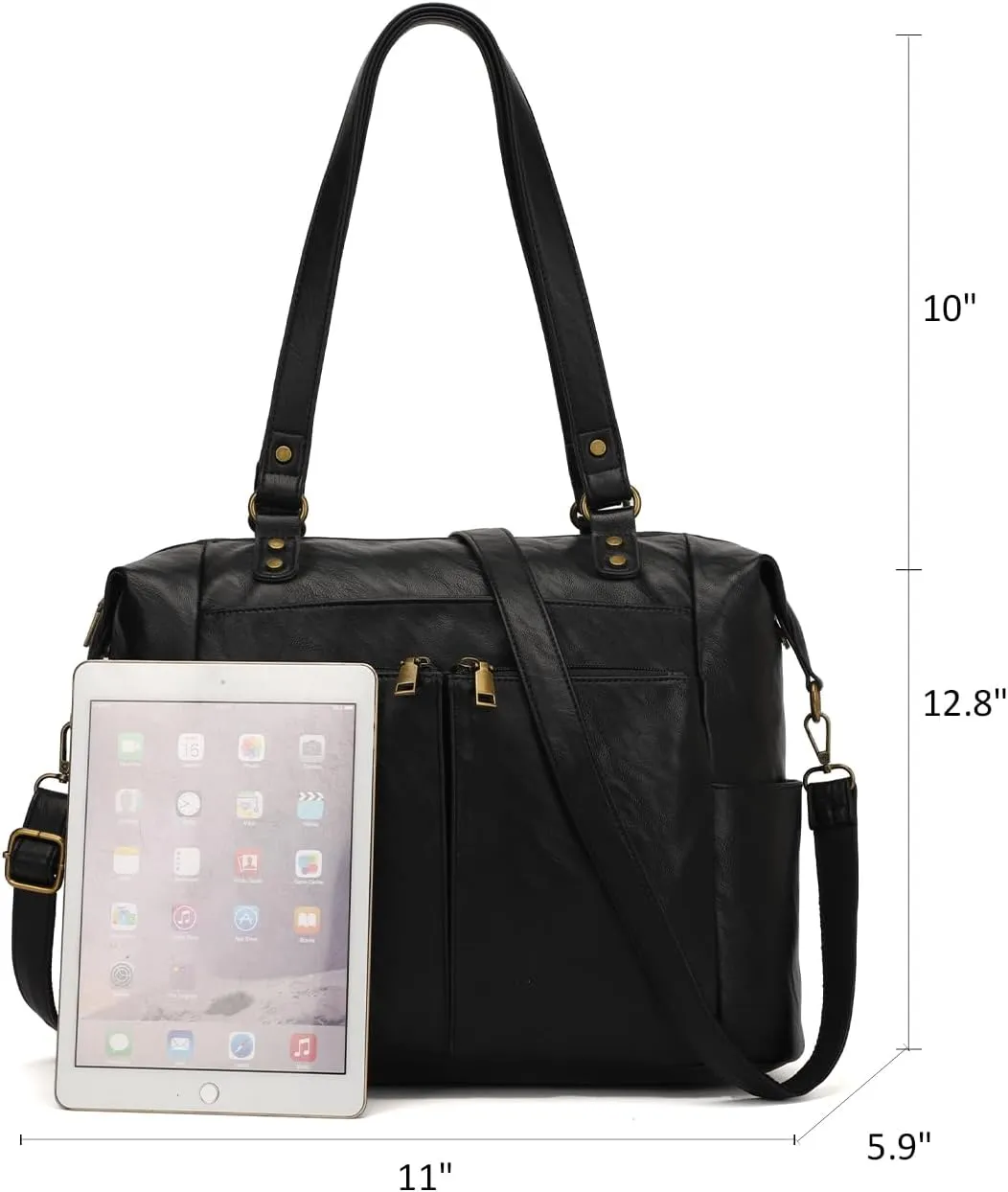 KouLi Buir Purses for Women, PU Leather Handbag Multiple Pockets Shoulder Bag Designer Hobo Bucket Roomy Crossbody Tote Bag