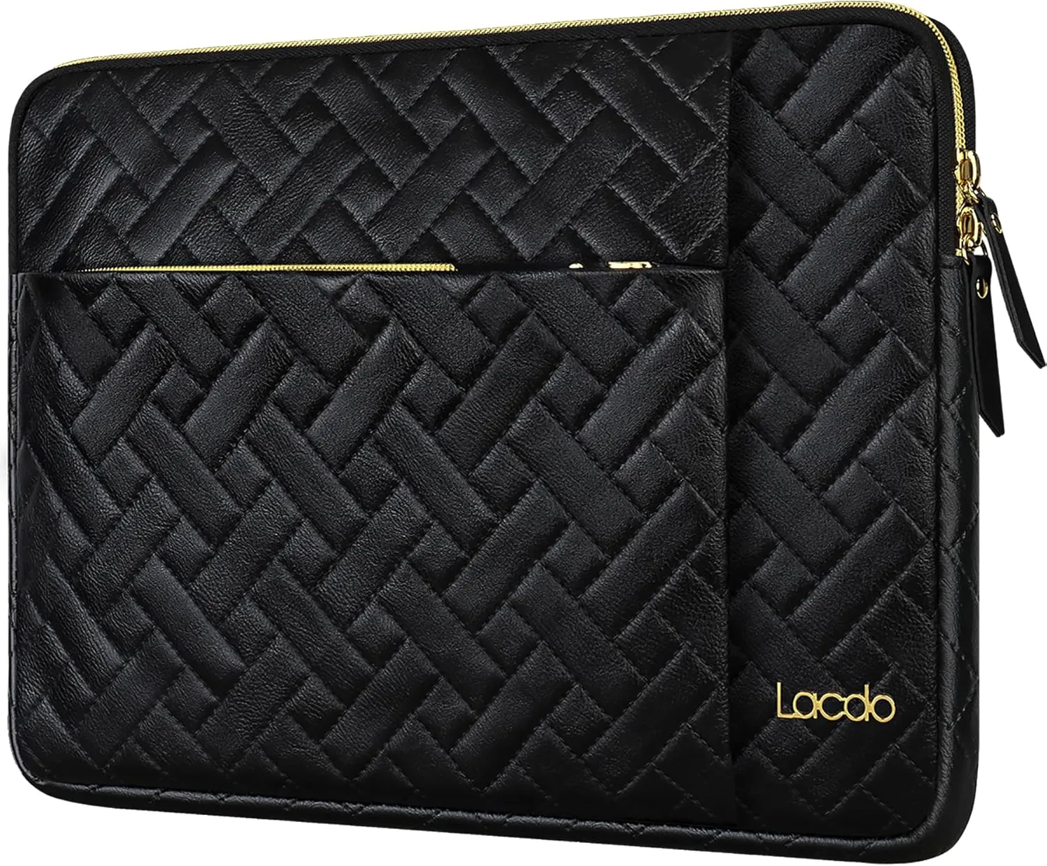 Lacdo 15-15.6 Inch Laptop Sleeve Case for Acer HP Dell ASUS Laptop, Acer Aspire 15, HP Pavilion/Envy 15, Dell Inspiron/Latitude 15, ThinkPad/IdeaPad 15, ASUS Vivobook 15 Computer Bag, Elegant Black