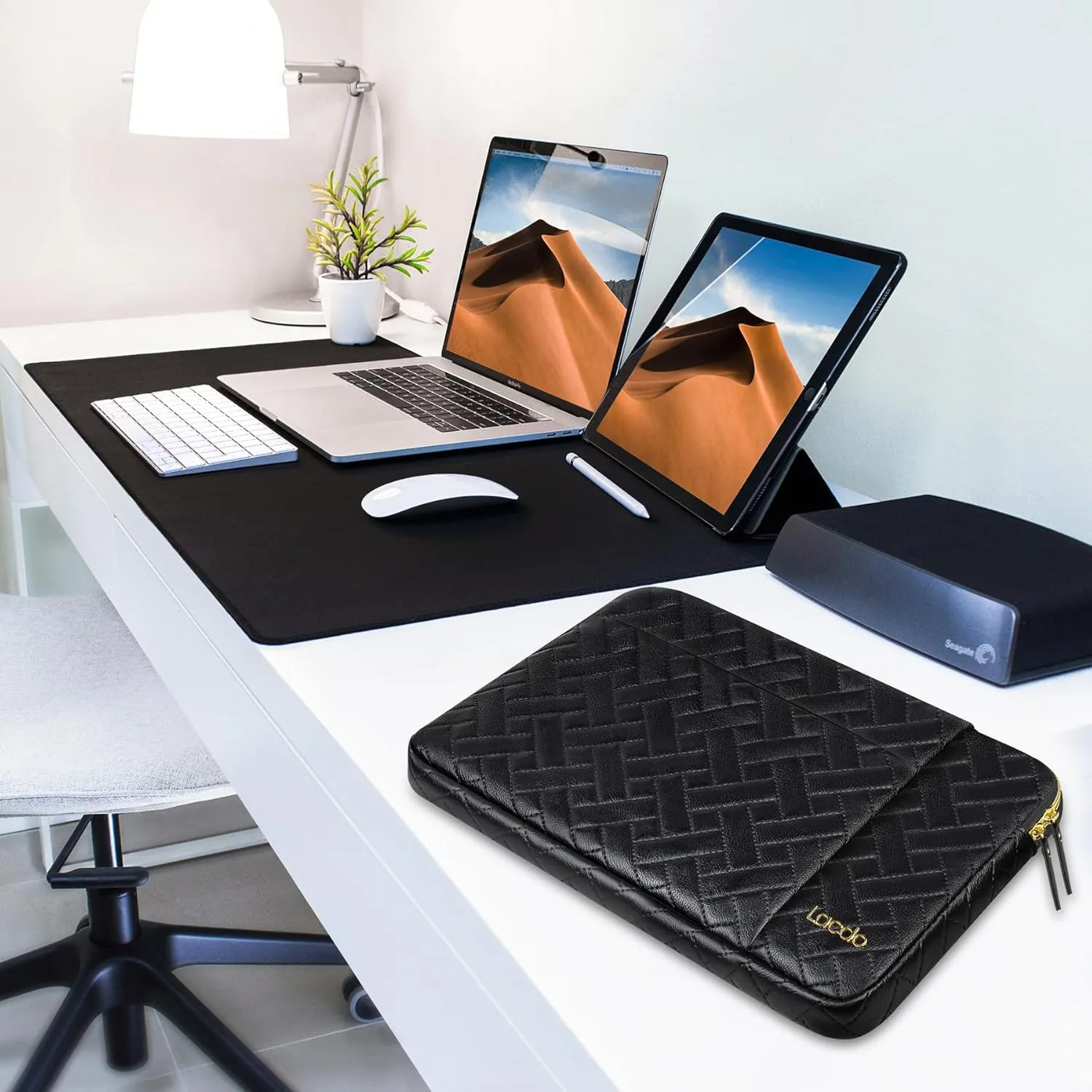 Lacdo 15-15.6 Inch Laptop Sleeve Case for Acer HP Dell ASUS Laptop, Acer Aspire 15, HP Pavilion/Envy 15, Dell Inspiron/Latitude 15, ThinkPad/IdeaPad 15, ASUS Vivobook 15 Computer Bag, Elegant Black
