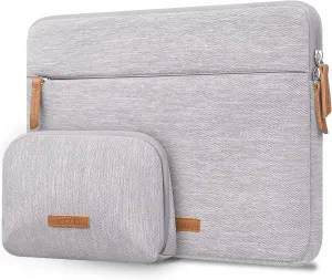 Lacdo 360° Protective Laptop Sleeve Case for 13 inch New MacBook Air M4 A3240 2025, M3 A3113, M2 A2681, M1 A2337, 13" MacBook Pro M2 M1, 13-inch iPad Air M3 / iPad Pro M4 with Accessory Bag, Gray