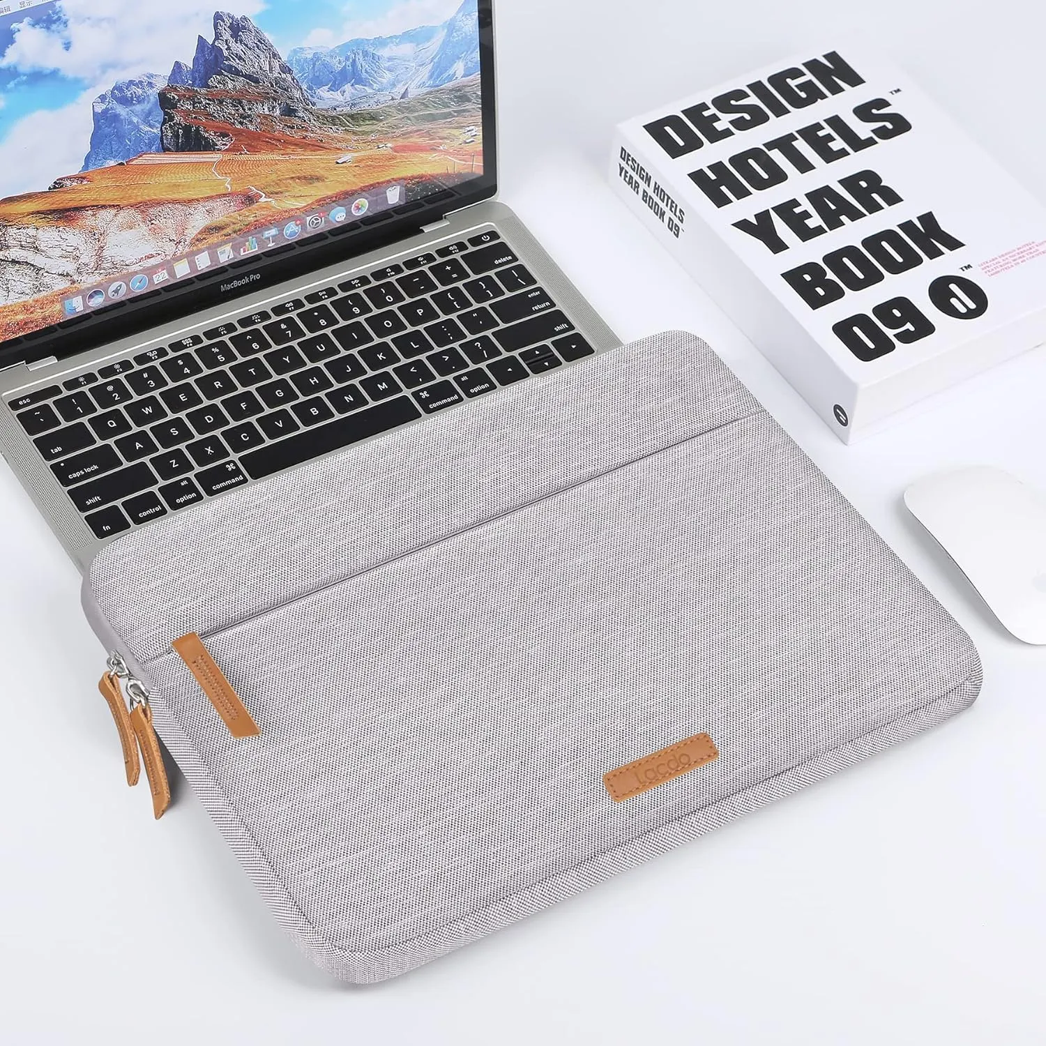 Lacdo 360° Protective Laptop Sleeve Case for 13 inch New MacBook Air M4 A3240 2025, M3 A3113, M2 A2681, M1 A2337, 13" MacBook Pro M2 M1, 13-inch iPad Air M3 / iPad Pro M4 with Accessory Bag, Gray
