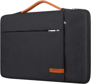 Lacdo 360° Protective Laptop Sleeve Case for 16 inch New MacBook Pro M4/M3/M2/M1 Pro/Max A3403 A3186 A2991 A2780 A2485 A2141 2024-2019, 15 inch Surface Laptop 7th Copilot PC/6/5/4/3 Computer Bag,Black