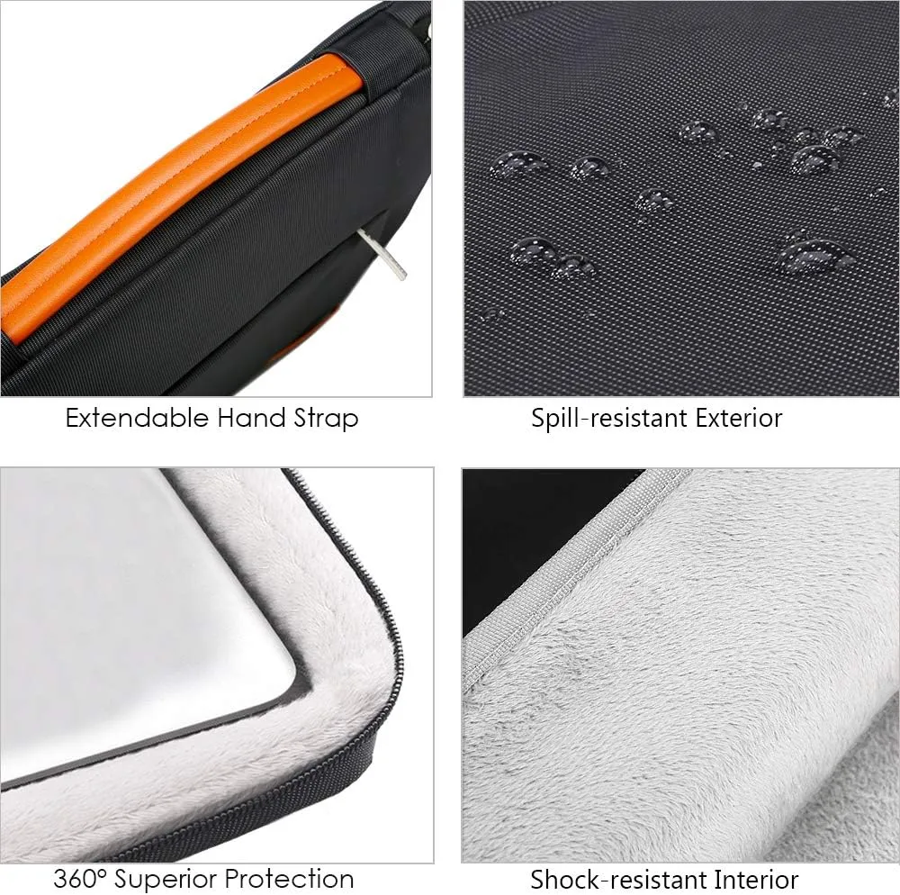 Lacdo 360° Protective Laptop Sleeve Case for 16 inch New MacBook Pro M4/M3/M2/M1 Pro/Max A3403 A3186 A2991 A2780 A2485 A2141 2024-2019, 15 inch Surface Laptop 7th Copilot PC/6/5/4/3 Computer Bag,Black