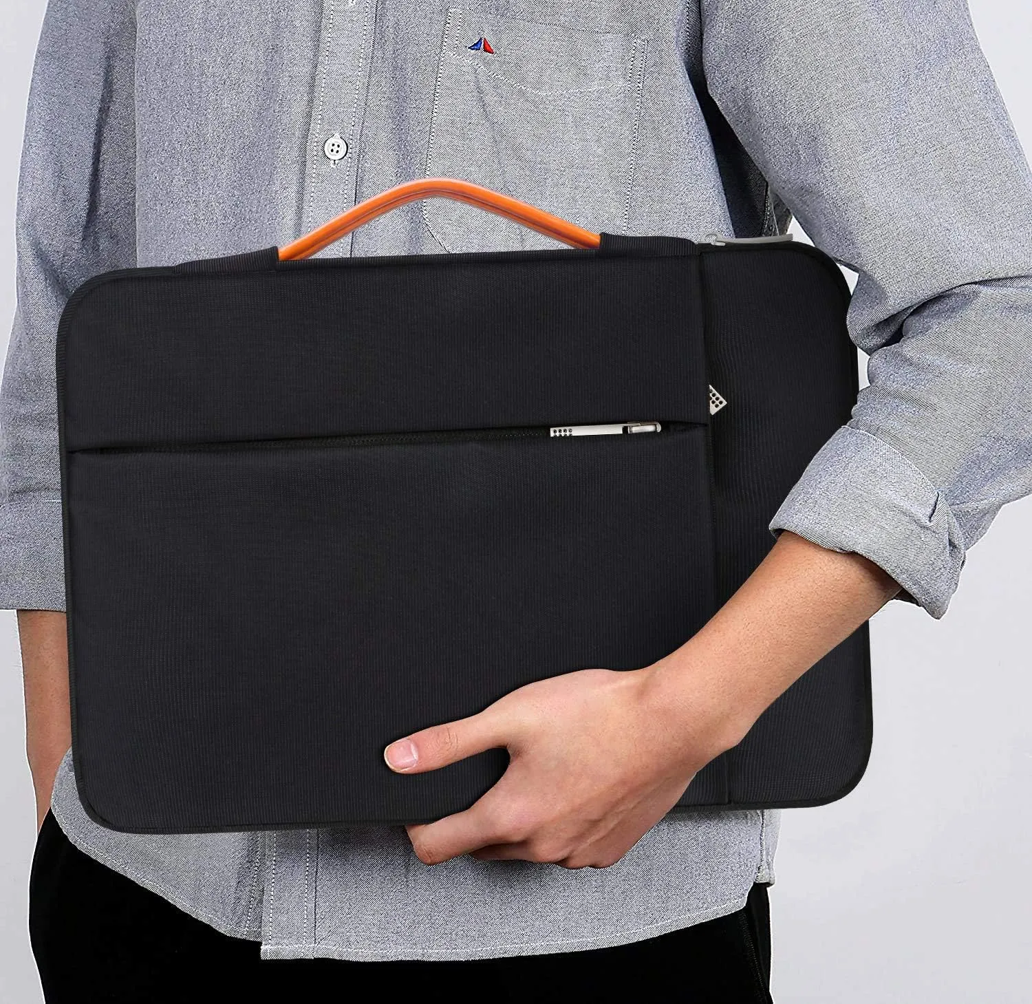 Lacdo 360° Protective Laptop Sleeve Case for 16 inch New MacBook Pro M4/M3/M2/M1 Pro/Max A3403 A3186 A2991 A2780 A2485 A2141 2024-2019, 15 inch Surface Laptop 7th Copilot PC/6/5/4/3 Computer Bag,Black