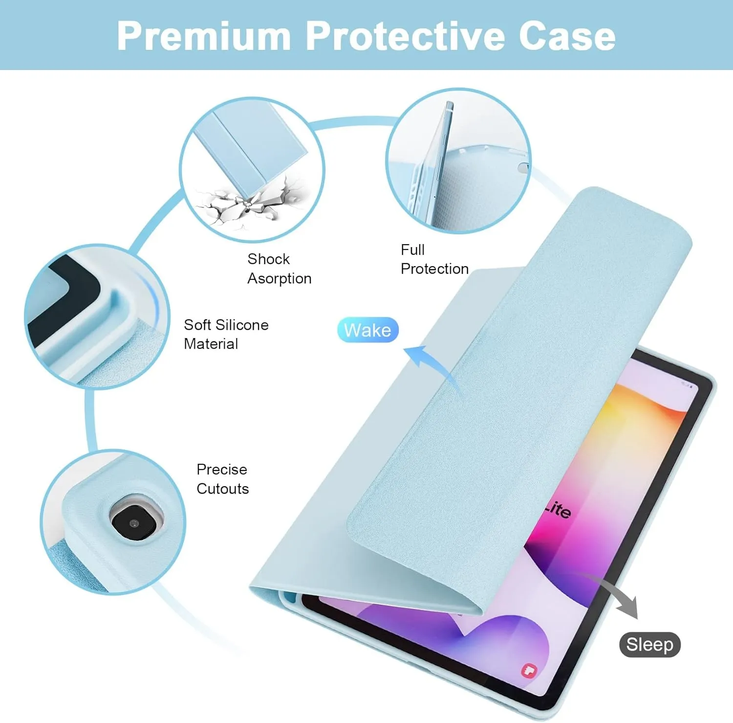 LAMA Backlit Keyboard Case for Samsung Galaxy S6 Lite 10.4" Case with Keyboard, Detachable Keyboard Case with S Pen Holder for Galaxy S6 Lite 10.4" 2020/2022(SM-P610/P615/P613/P619), BL