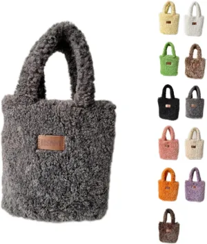 Lamb Wool Handbag Fuzzy Cute Autumn and Winter Fluffy Stylish Chroma Handbag Shoulder Bag Fuzzy Handbag