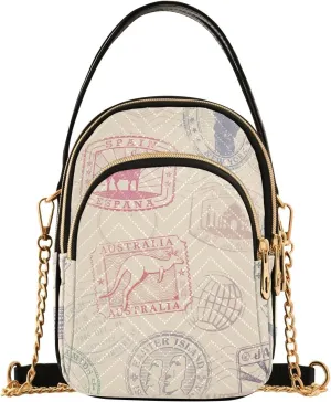 Landmarks Stickers Small Women's Crossbody Purse, Shoulder Bag for Women Handbags Cell Phone Purse
