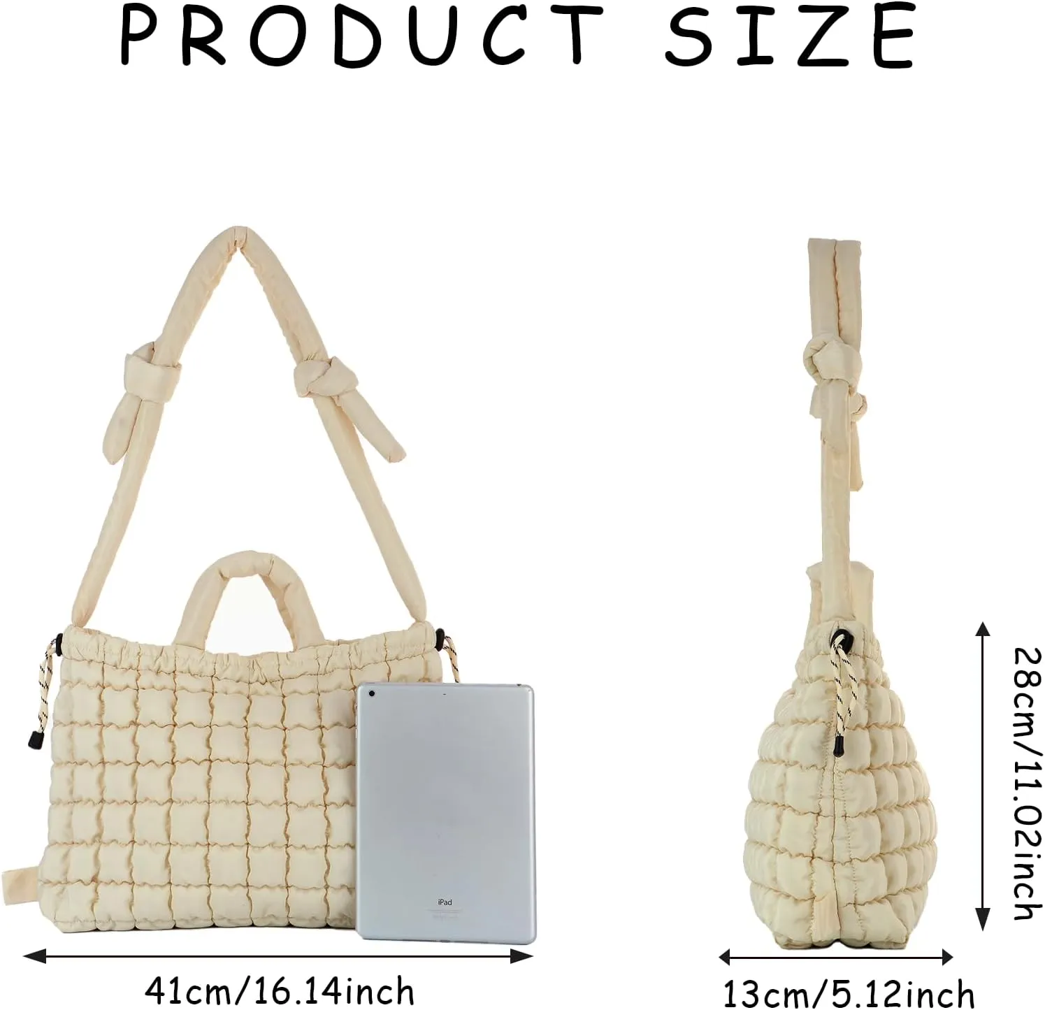 Lanpet Quilted Puffer Tote Bag for Women Large Quilted Crossbody Bag Lightweight Nylon Puffy Carryall Hobo bag Handbags