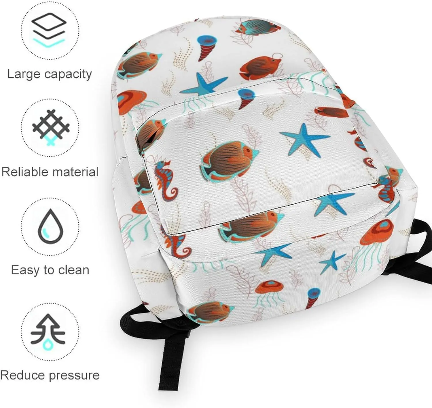 Laptop Backpack for Men Women Cute Tropical Fish Travel Work Backpack with Compartment Large Capacity Spring Summer Daypack Business Work Bag
