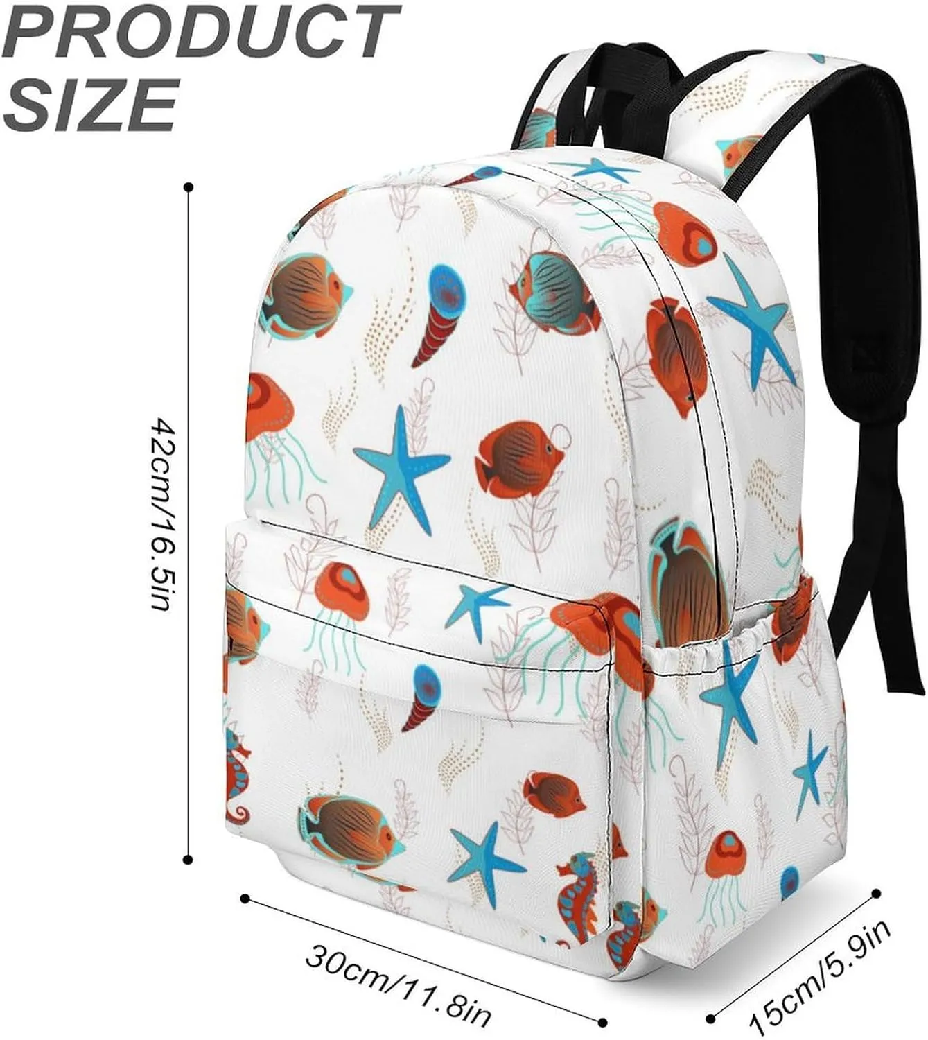 Laptop Backpack for Men Women Cute Tropical Fish Travel Work Backpack with Compartment Large Capacity Spring Summer Daypack Business Work Bag