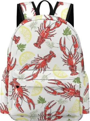 Laptop Backpack for Men Women Summer Crayfish Lemon Travel Work Backpack with Compartment Large Capacity Daypack Business Work Bag
