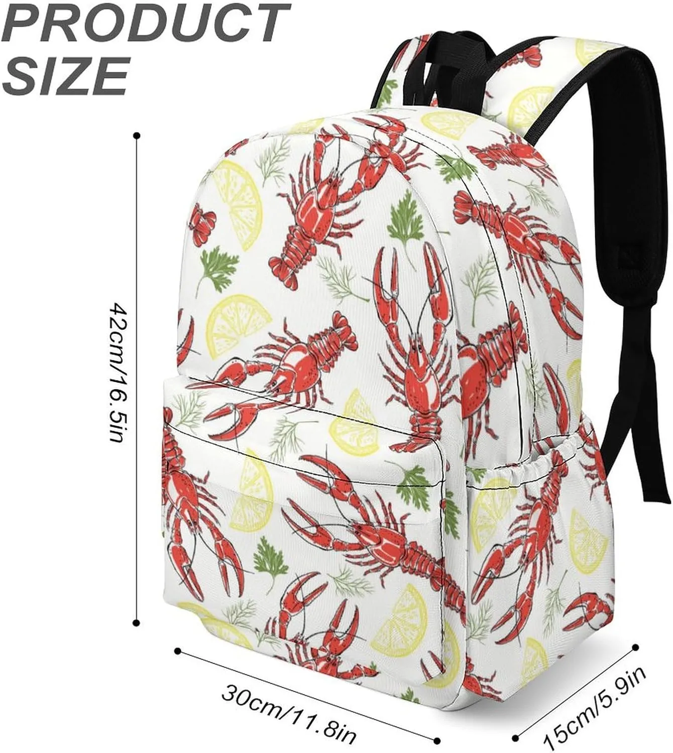 Laptop Backpack for Men Women Summer Crayfish Lemon Travel Work Backpack with Compartment Large Capacity Daypack Business Work Bag