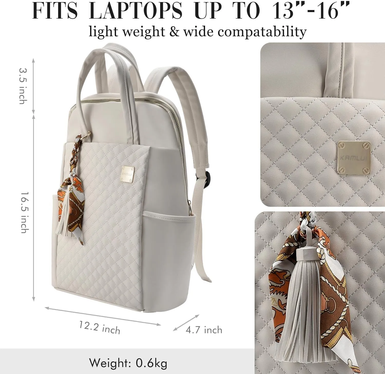 Laptop Backpack Purse 14 to 15.6 Inch 16 for Women with Laptop Compartment Compatible with Lenovo PU LeatherComputer Case Laptop bag