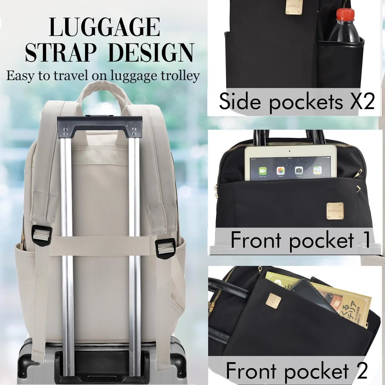 Laptop Backpack Purse 14 to 15.6 Inch 16 for Women with Laptop Compartment Compatible with Lenovo PU LeatherComputer Case Laptop bag