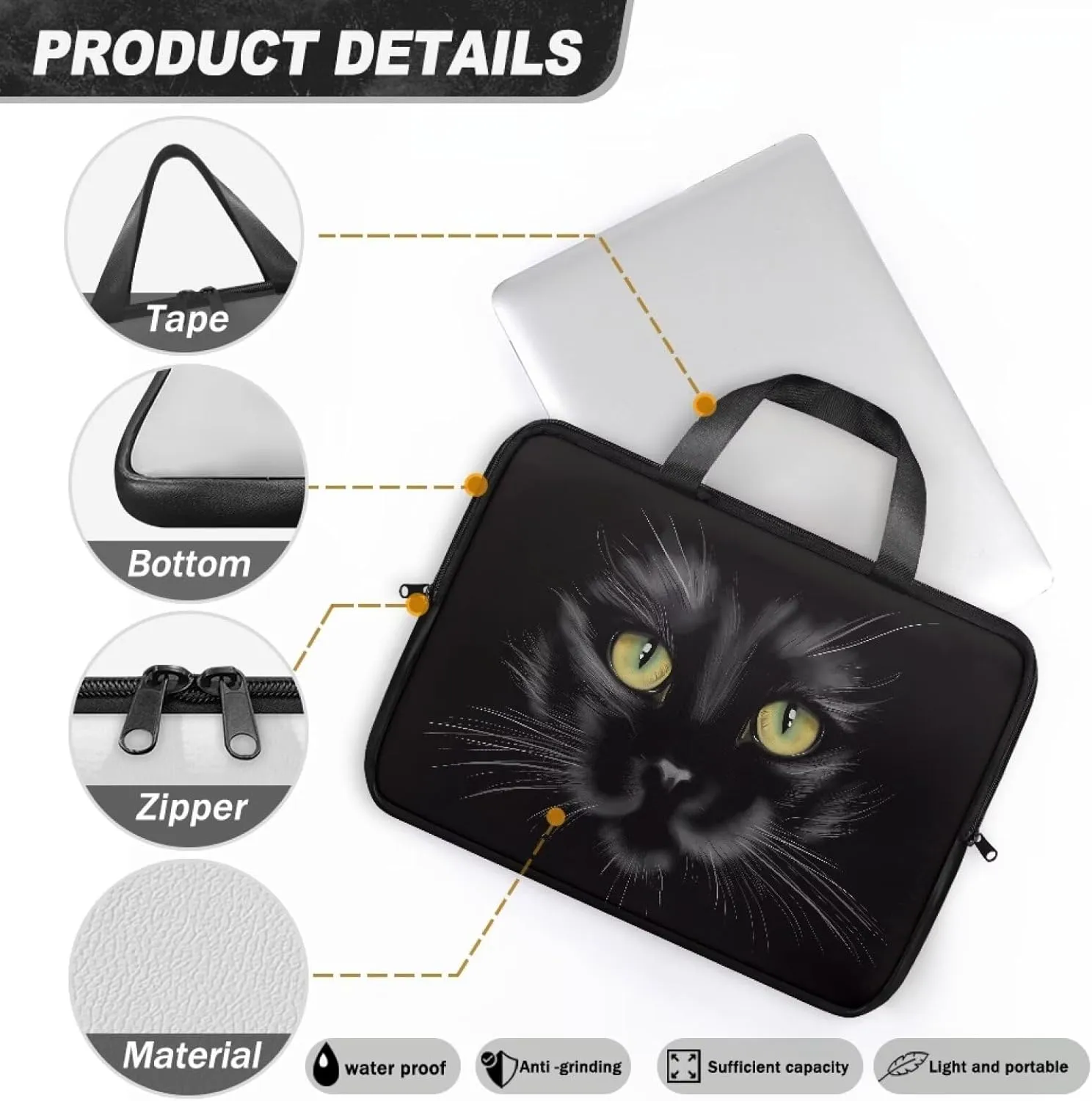 Laptop Bag Case Waterproof Zipper Portable Computer Carrying Bag for Office Business School 10 Inch- 17 Inch