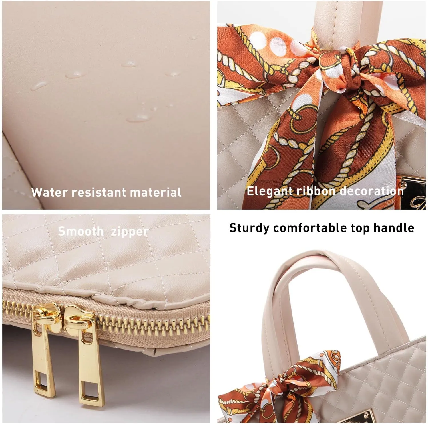 Laptop Bag for Women 15.6-Inch Carrying - Computer Bag Laptop Case Shoulder Slim Work Travel PU Leather (Khaki)