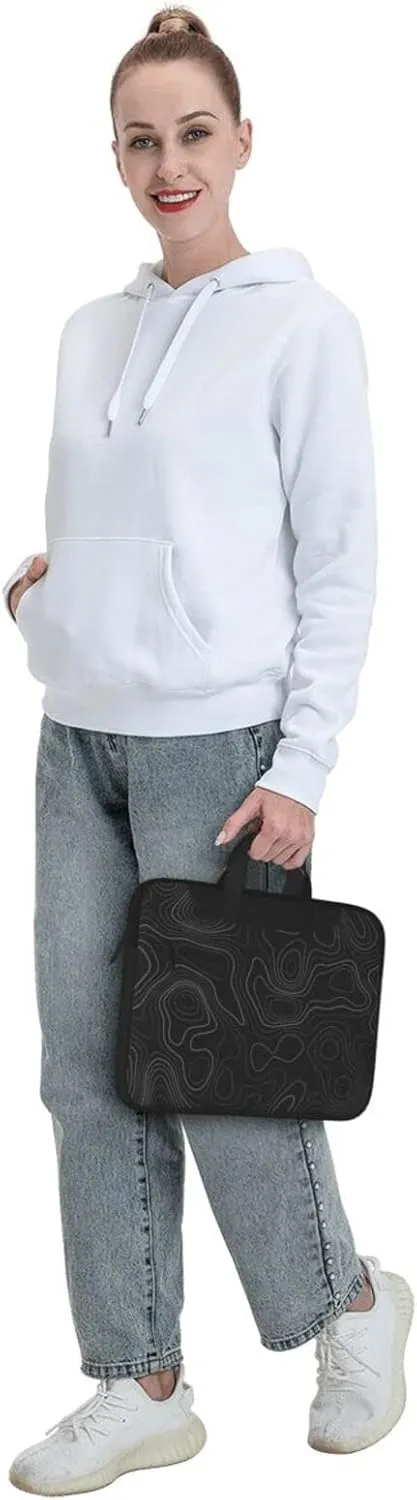 Laptop Bag Laptop Case 13 Inch Computer Bags Terrain Topography Printed Padded Sleeve Cover for Women Men