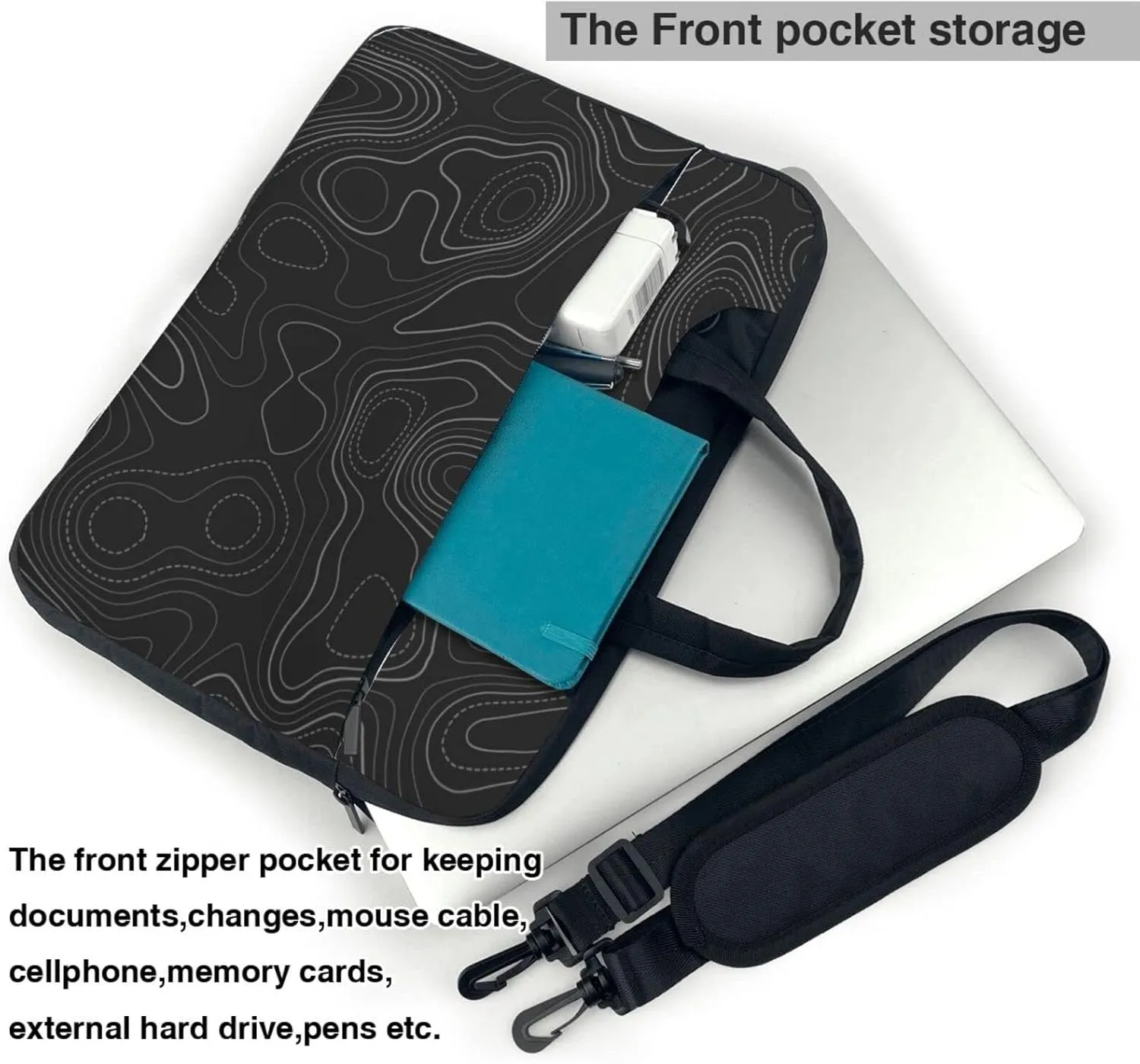 Laptop Bag Laptop Case 13 Inch Computer Bags Terrain Topography Printed Padded Sleeve Cover for Women Men