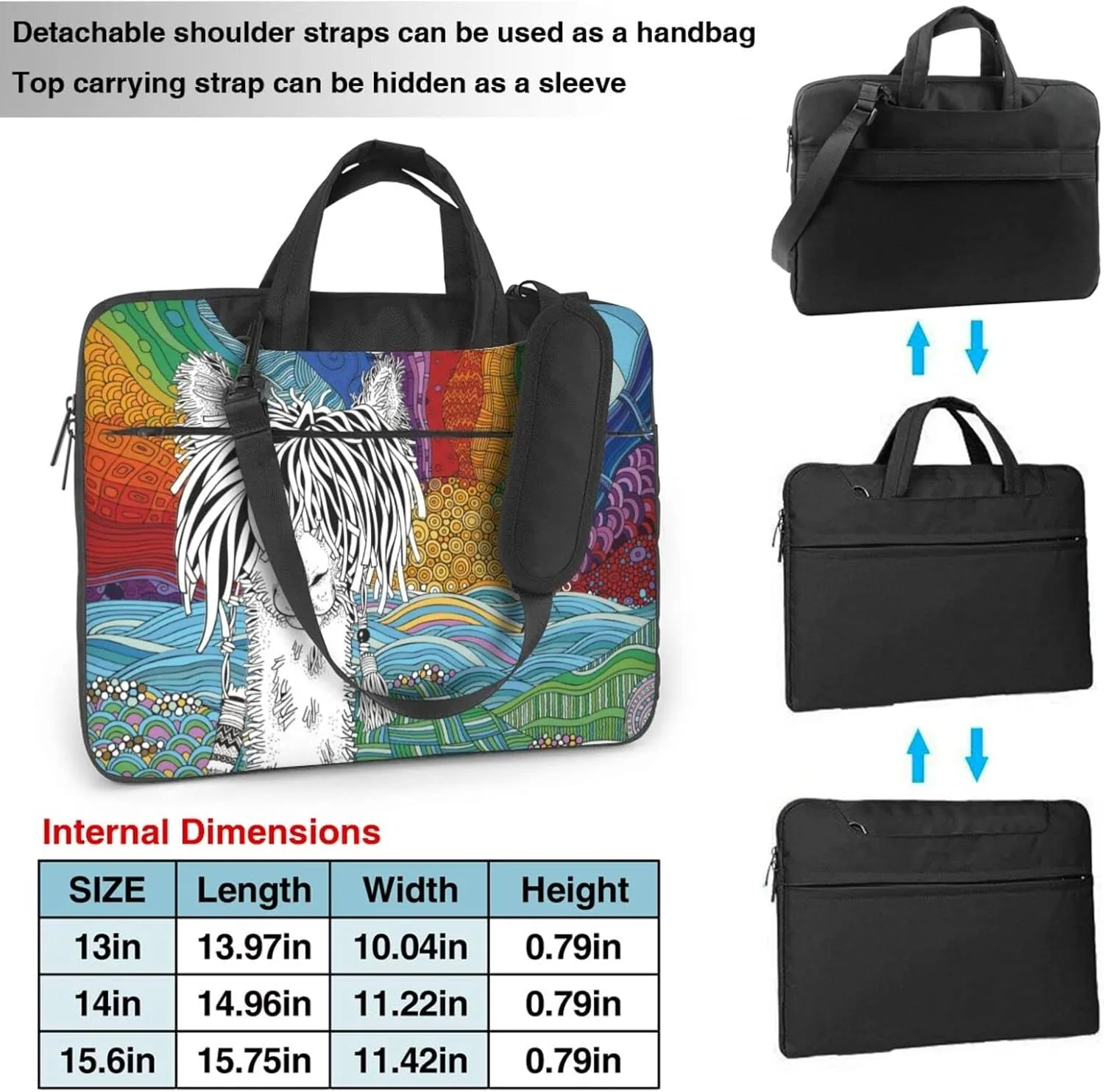 Laptop Bag Laptop Case 15.6 Inch Computer Bags Llama On A Beach Printed Padded Sleeve Cover for Women Men