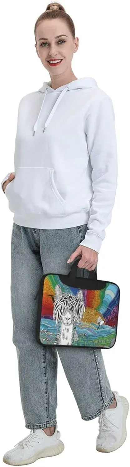 Laptop Bag Laptop Case 15.6 Inch Computer Bags Llama On A Beach Printed Padded Sleeve Cover for Women Men