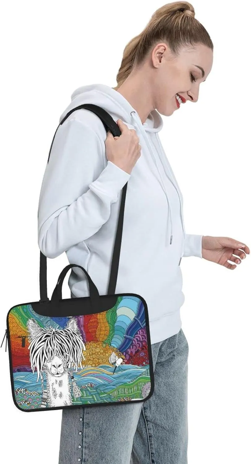 Laptop Bag Laptop Case 15.6 Inch Computer Bags Llama On A Beach Printed Padded Sleeve Cover for Women Men
