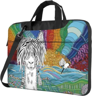 Laptop Bag Laptop Case 15.6 Inch Computer Bags Llama On A Beach Printed Padded Sleeve Cover for Women Men