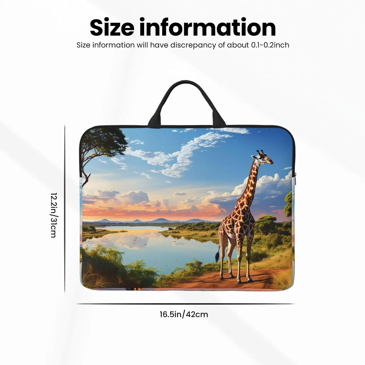 Laptop Case Sleeve One Size Laptop Sleeve African Nile River Giraffe Carrying Case Shockproof Laptop Case for Men Women