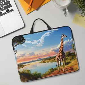 Laptop Case Sleeve One Size Laptop Sleeve African Nile River Giraffe Carrying Case Shockproof Laptop Case for Men Women