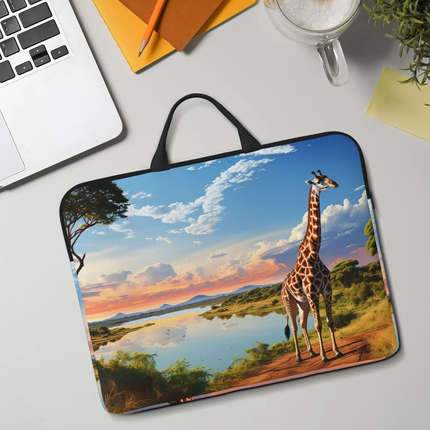 Laptop Case Sleeve One Size Laptop Sleeve African Nile River Giraffe Carrying Case Shockproof Laptop Case for Men Women
