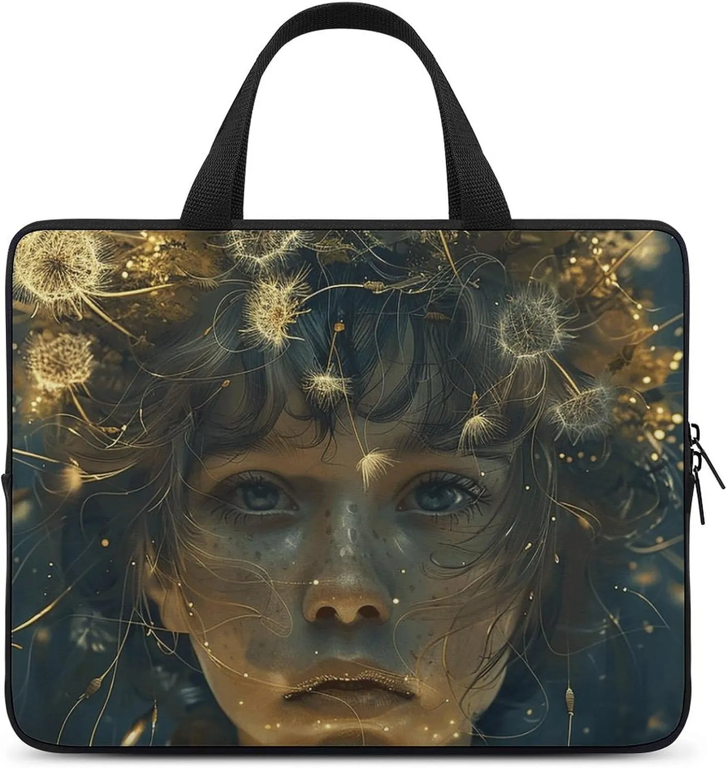 Laptop Shoulder Bag 13inch Laptop Bag Computer Bag Dandelion Girl Art Messenger Bag for Unisex