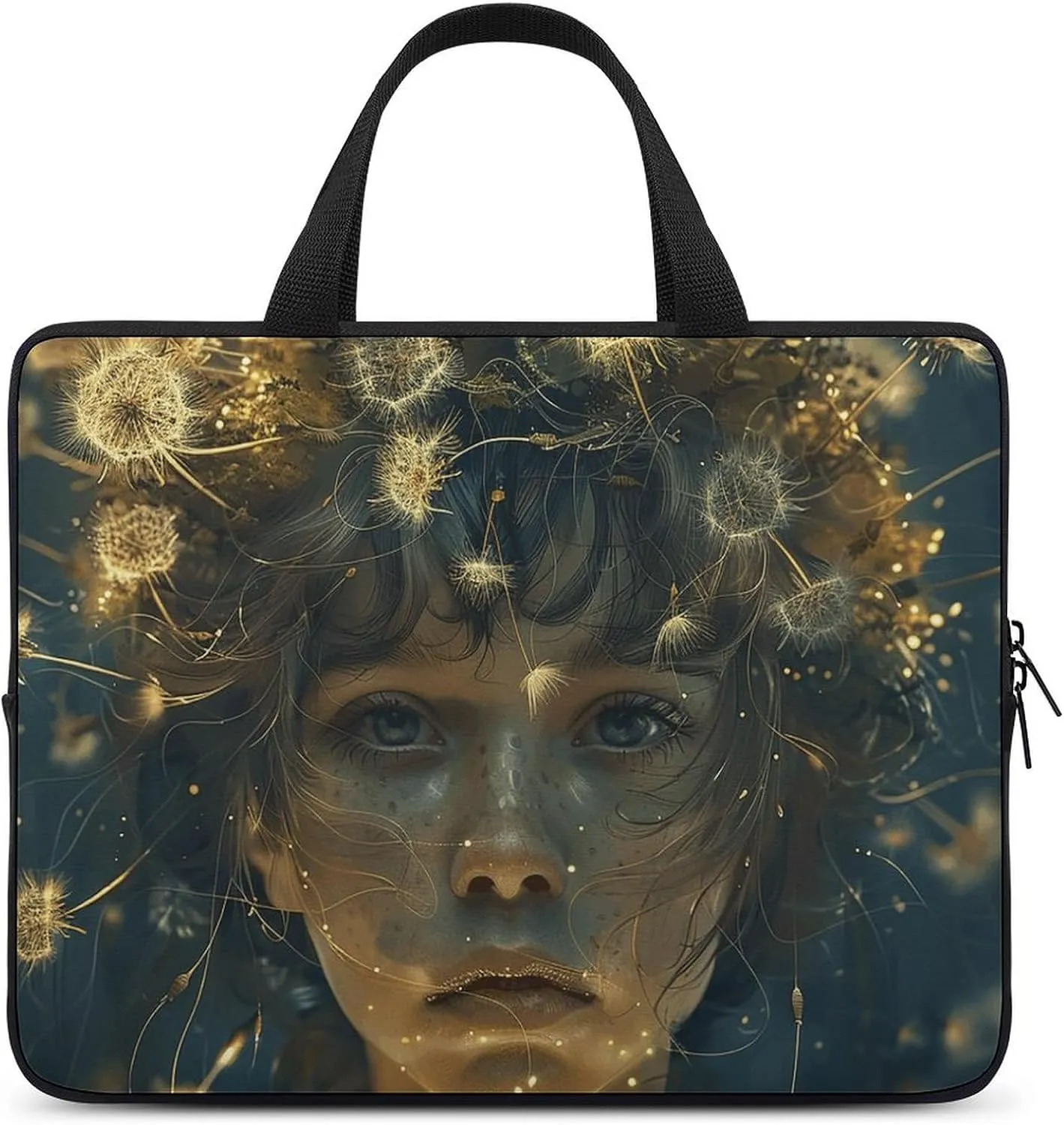 Laptop Shoulder Bag 15inch Laptop Bag Computer Bag Dandelion Girl Art Messenger Bag for Unisex