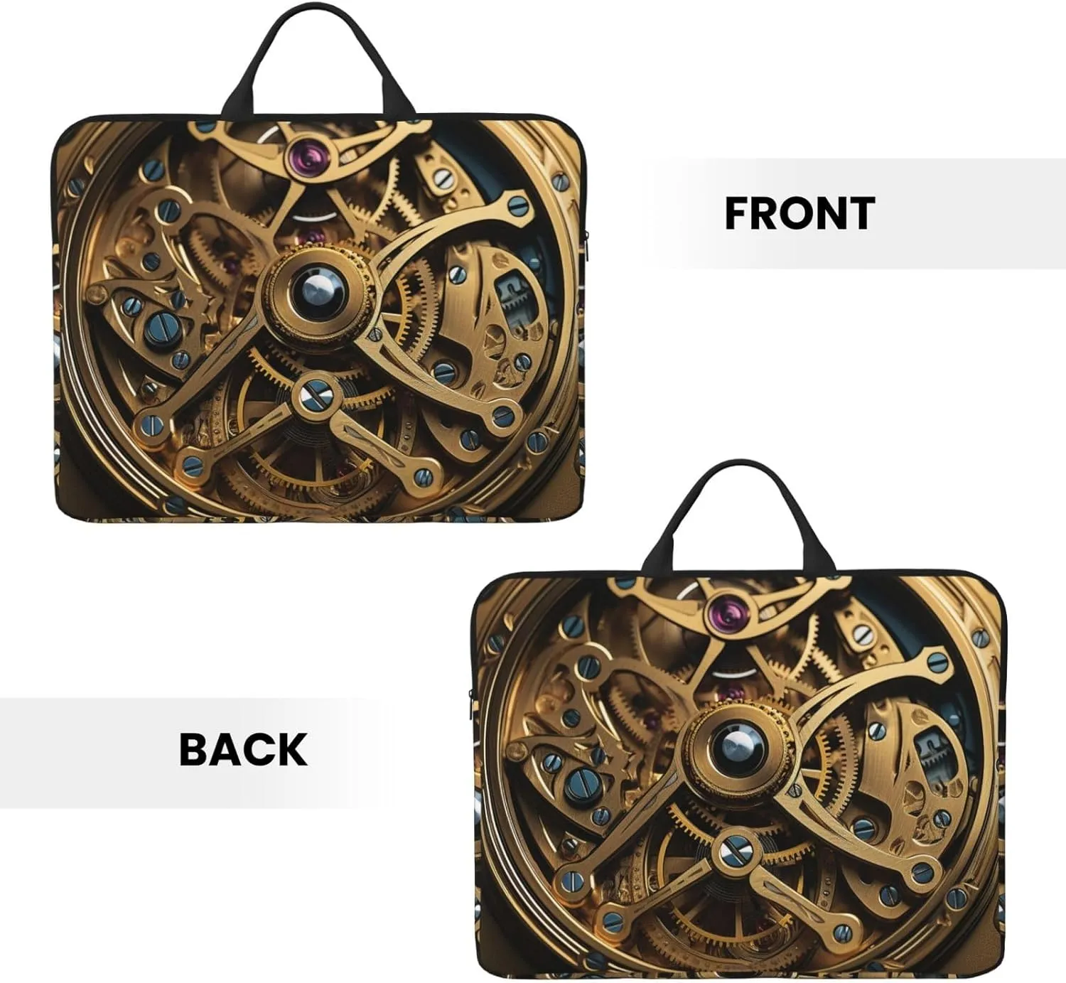 Laptop Shoulder Bag Messenger Bag Cool Steampunk Gears Laptop Bag Computer Bag for Men Women