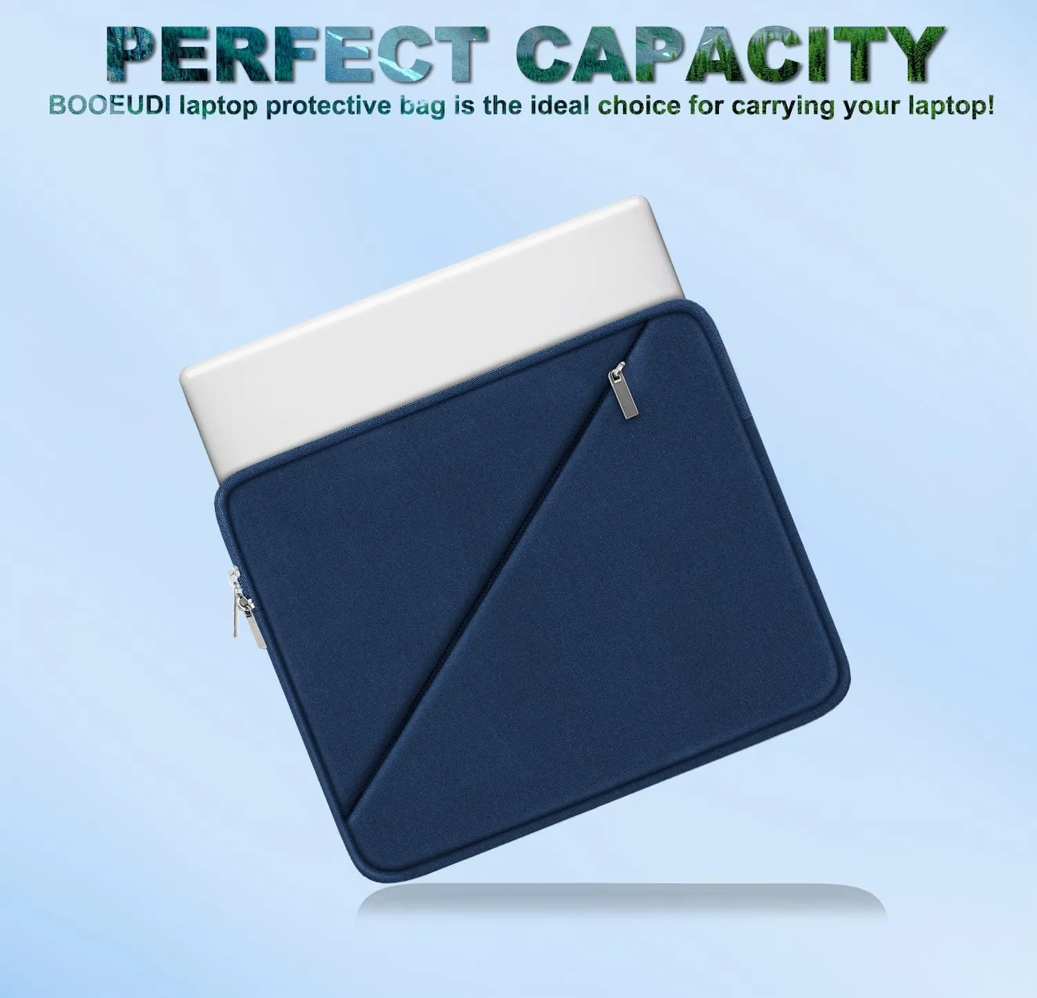 Laptop Sleeve 15.6 inch, Traveling Carrying Computer Sleeve Bag with Zippered Pocket, Shockproof Protective Laptop Case Compatible for Apple Notebook, HP, Dell, Acer, Asus, Lenovo, Deep Blue