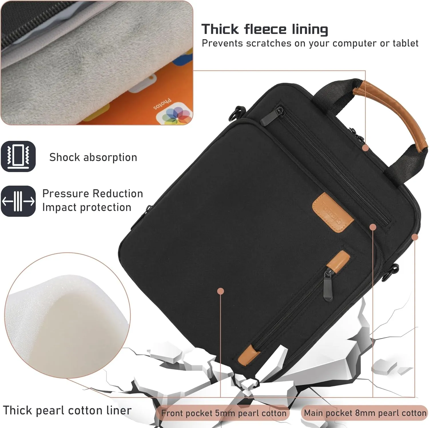 Laptop Sleeve Bag,Padded Protective Travel Carrying Case Compatible with MacBook Air 13 M3 M2 M1 2025-2018 /MacBook Pro 13 M2 M1 2025-2016,Water-Resistant Travel Case with Hadle & Shouder Strap