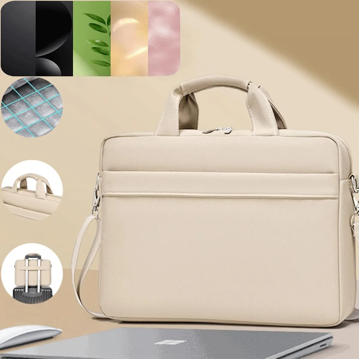 Laptop Sleeve Carrying Case for 14-15 inch Notebooks - Compatible with Lenovo HP Dell ASUS Acer Chromebook 14/HP Stream 14/Dell Inspiron 14/DELL XPS 15/ASUS Zenbook Vivobook 14 Cover, Khaki